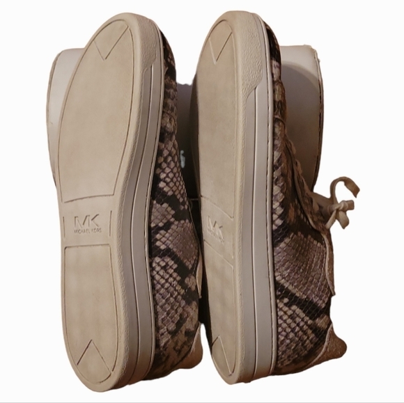 Michael Kors Keating Snake Print Lace-Up Platform Sneakers Size 7 - Picture 4 of 8